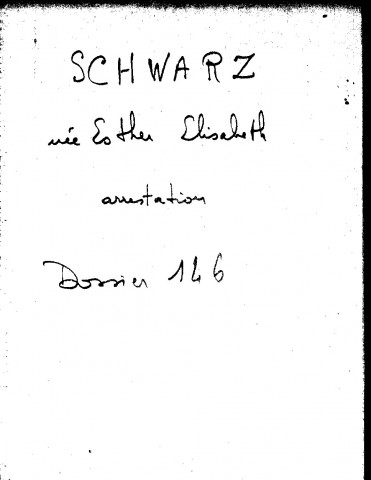 SCHWARZ Elisabeth (née ESTHER)