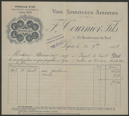 F. Tournier Fils - Lyon.