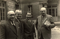 De gauche à droite : Philippe DANILO, un homme non identifié, M. CAUSERET, Armand HAOUR.