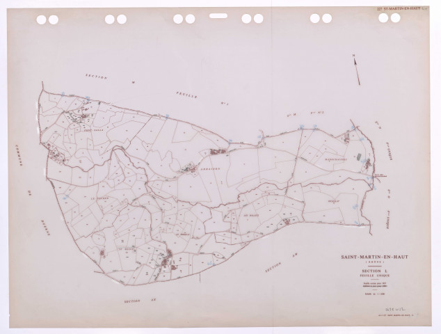 Section L feuille unique. Feuille révisée pour 1957. Edition à jour pour 1985.