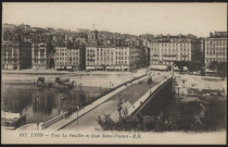 Lyon. Le pont de la Feuillée et le quai Saint-Vincent.