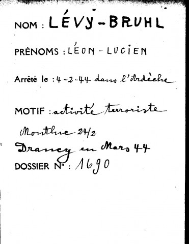 LEVY-BRUHL Léon Lucien