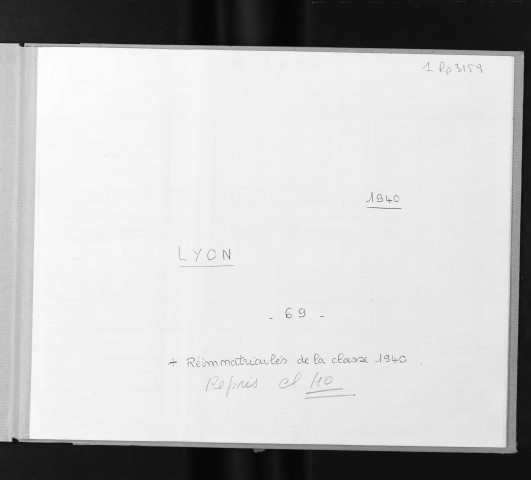 Subdivision de Lyon : liste alphabétique des hommes nés dans le Rhône et à l'étranger en 1920.
