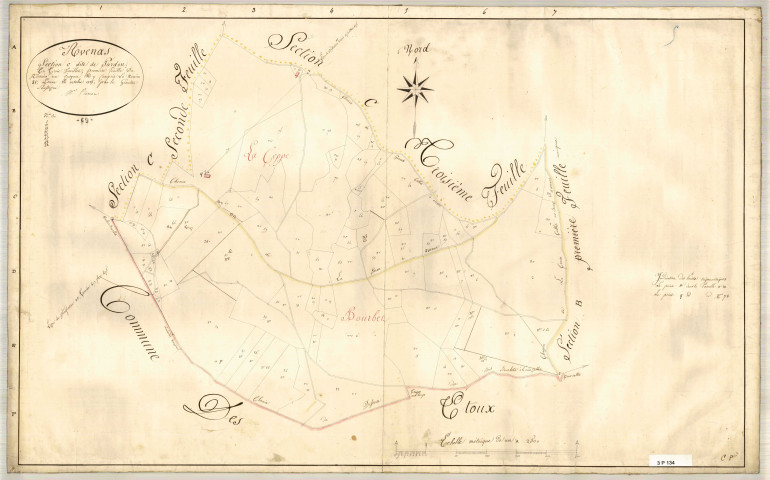 Section C dite de Pardon, feuille n°1 (parcelles 1-81).