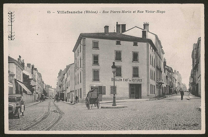 Villefranche. Rue Pierre-Morin et rue Victor-Hugo.