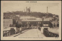 Lyon. Pont du palais de justice et coteau de Fourvière.