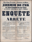 Chemin de fer de Saint-Symphorien-sur-Coise au réseau Fourvière et Ouest lyonnais. Enquête. Arrêté préfectoral (1er octobre 1892).