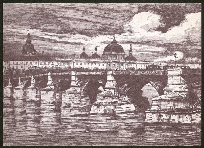Lyon du passé. Le pont de la Guillotière en 1895.