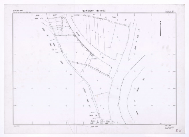 Section ZW. Plan établi en 1989.