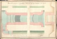 Plan de la vingt-septième et pénultième écluse avec celui d'un déversoir et d'un aqueduc.