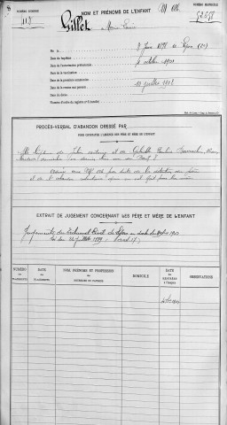 GILLET, Marie, Louise.