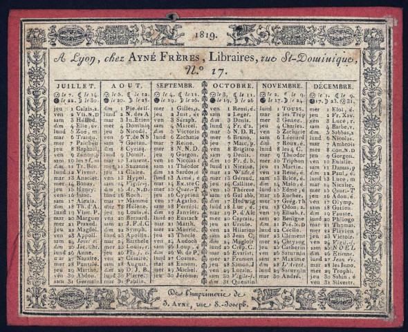 Almanach de cabinet pour l'année 1819.