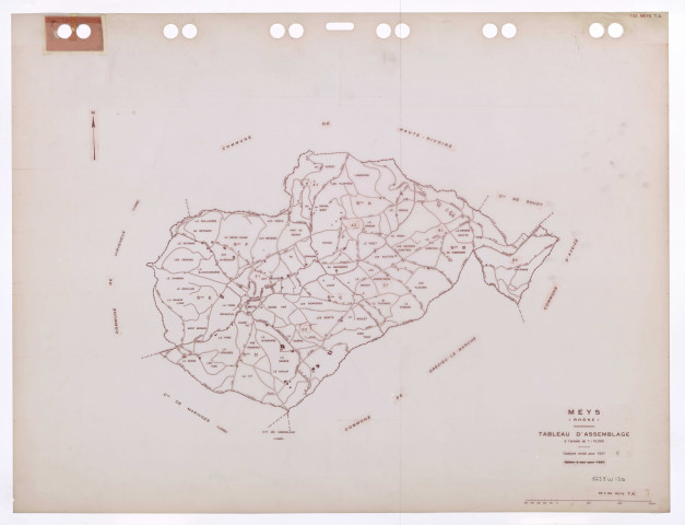 Tableau d'assemblage (TA). Cadastre révisé pour 1937. Edition à jour pour 1985.