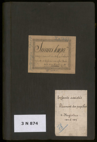 Secours temporaires aux enfants naturels et légitimes assimilés placés dans divers départements.