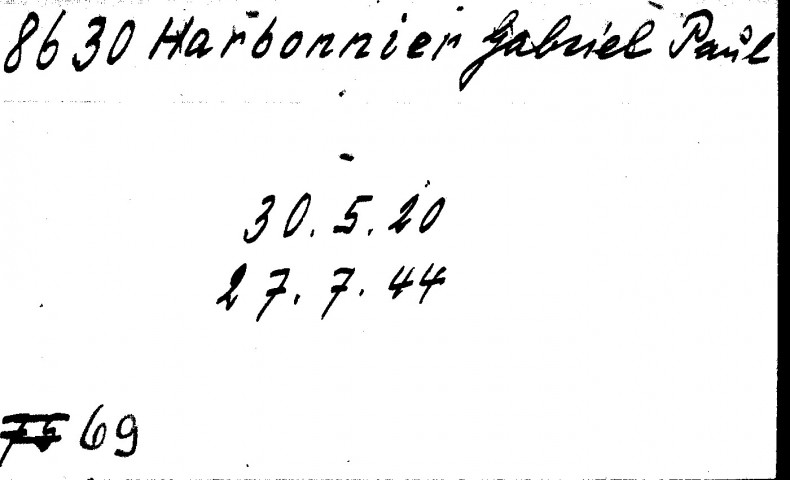 HARBONNIER Gabriel Paul