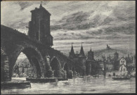 Lyon. Le pont du Rosne au XVIIe siècle.