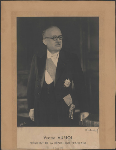 Vincent Auriol (1884-1966), président de la République française.