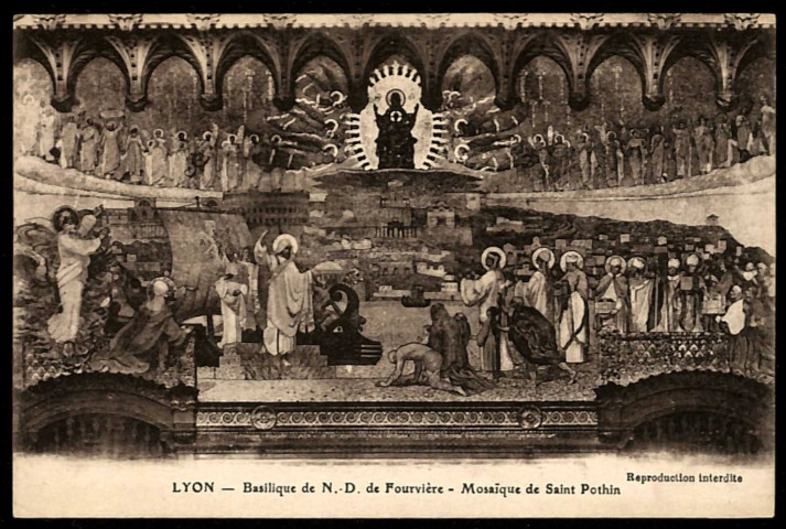 Lyon. Basilique de Notre-Dame de Fourvière - Mosaïque de Saint-Pothin.