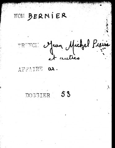 BERNIER Jean Michel Pierre