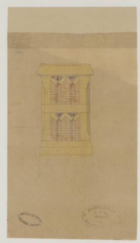 Dessins des conduits et faitages de cheminées.