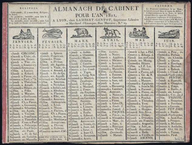 Almanach de cabinet pour l'année 1821.