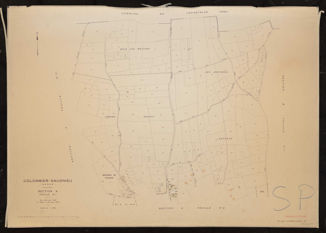 Section A feuille n°1. Plan révisé pour 1936. 4e édition à jour pour 1982.