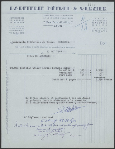 Imprimeries et papeteries - Lyon.