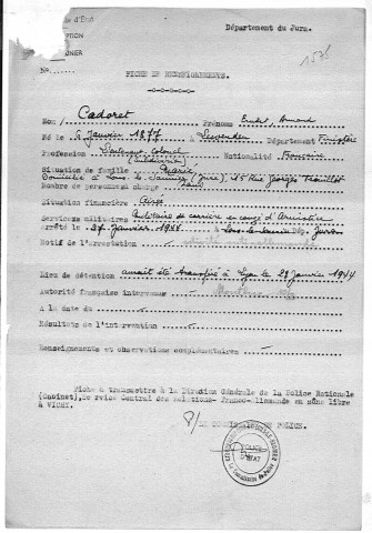 CADORET Ernest Armand