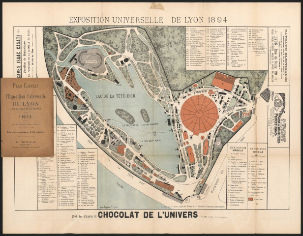 Plan complet de l'exposition universelle de Lyon avec le plan de la coupole.