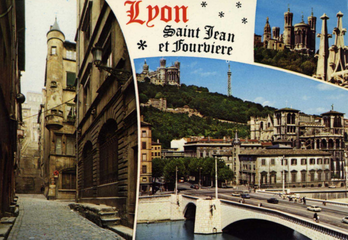 Lyon. Saint-Jean et Fourvière. Vues multiples en mosaïque.