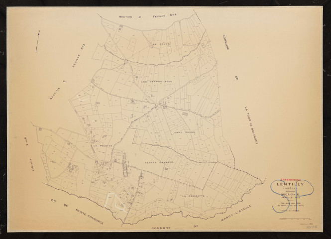 Section E feuille n° 3. Plan cadastral révisé pour 1936. 2e édition à jour pour 1977.