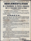 Réglementation de la consommation des denrées alimentaires dans les établissements ouverts au public. Arrêté préfectoral (12 février 1917).