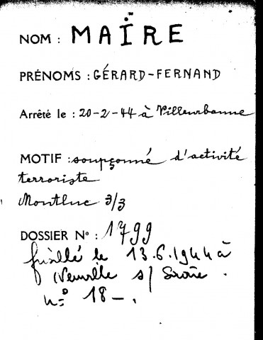 MAIRE Gérard Fernand