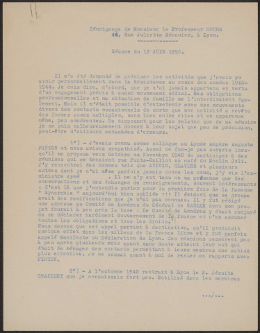 HOURS Joseph, professeur.