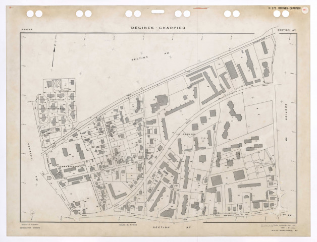 Section AV. Feuille renouvelée pour 1956. 4e édition à jour pour 1980.