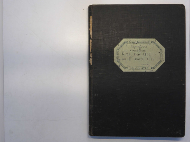 Répertoire chronologique des actes.