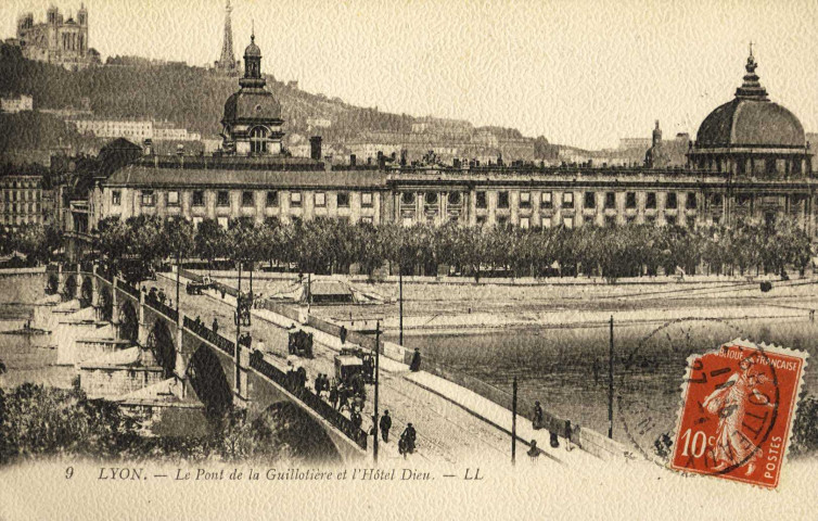 Lyon. Le pont de la Guillotière.