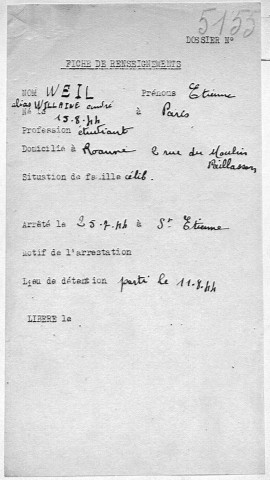 WEIL Etienne (alias WILLAINE André)