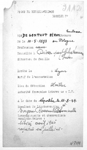 DE GONTAUT BIRON Béatrix et sa mère DE GONTAUT BIRON Anne (Comtesse)