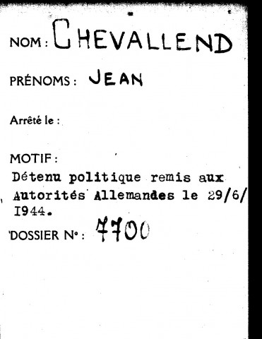 CHEVALLEND Jean