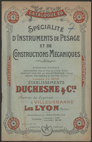 Établissements Duchesne et Cie - Villeurbanne.