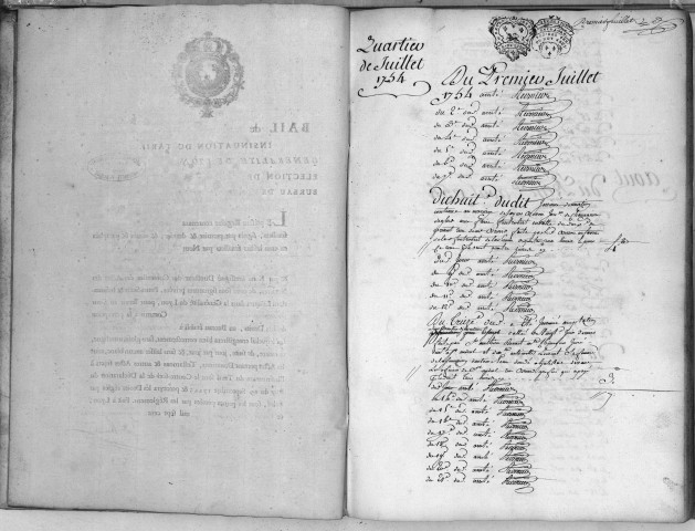 1er juillet 1754-17 juillet 1759.