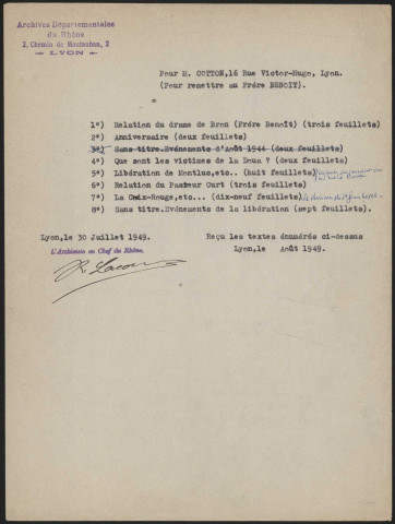 BENOÎT, Frère Benoît.