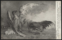 Combat du coq gaulois et de l'aigle prussien.