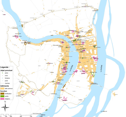 Plan de Lyon en 1555.