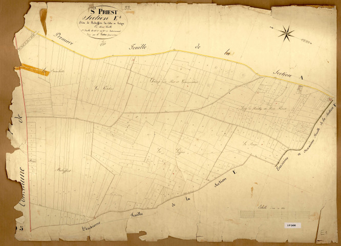 Section E dite de Rebuffert - La Côte et Luèpe, feuille n°1 (parcelles 1-371).