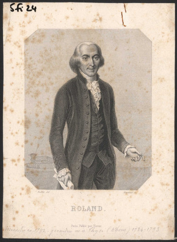 Jean-Marie Roland de La Platière (1734-1793), inspecteur des Manufactures et ministre de l'Intérieur.