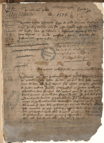 Procès-verbal de visite du diocèse.