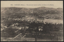 Condrieu. Panorama du quartier du Port, du Rhône et des Roches.