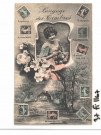 Jeune femme avec un bouquet de fleurs.